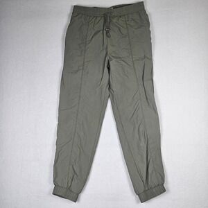 WILO The Label Women's Olive Nylon Joggers‎ L Mesh Lined Drawstring